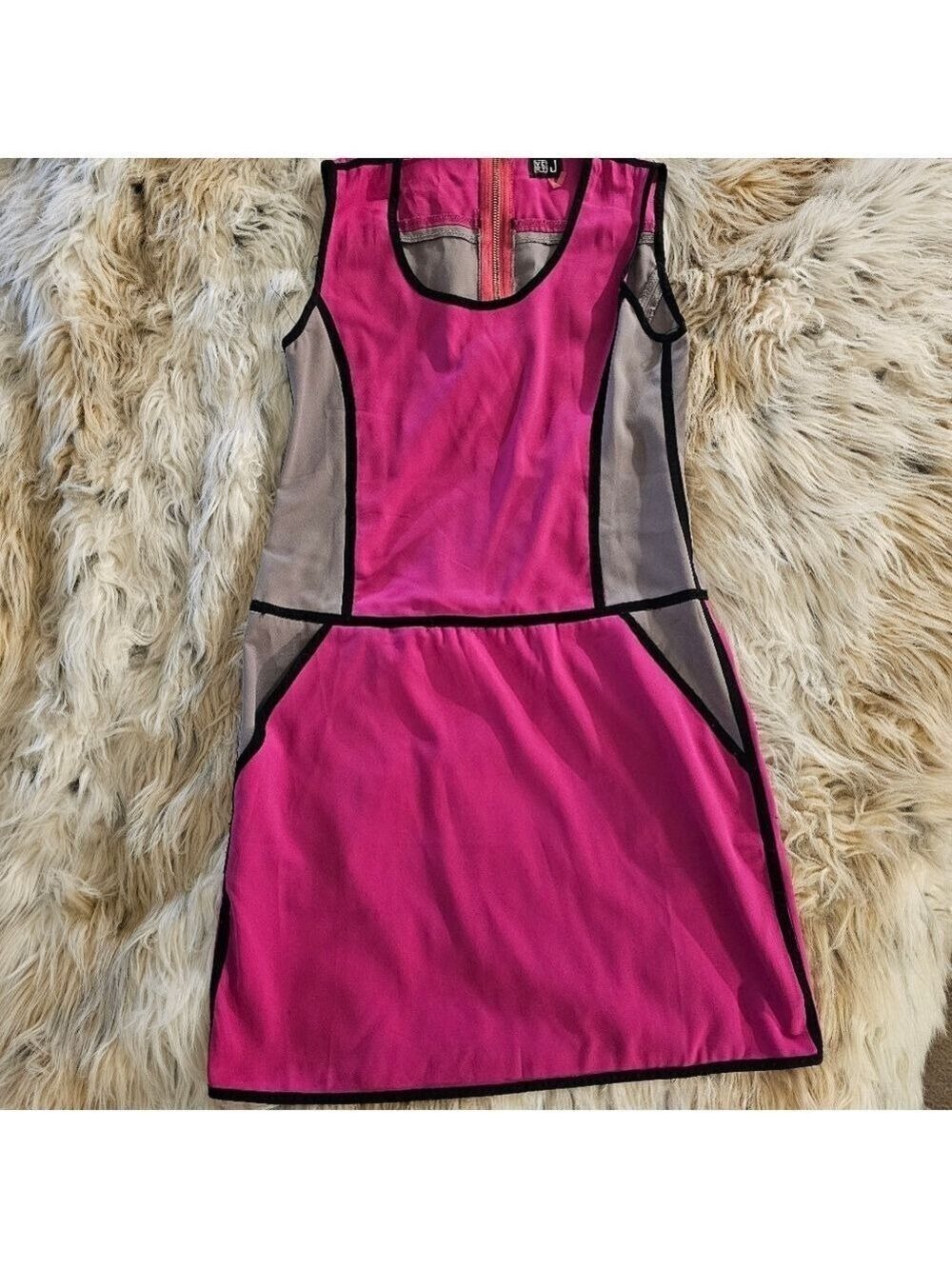 Pink Gray Sleeveless Dress